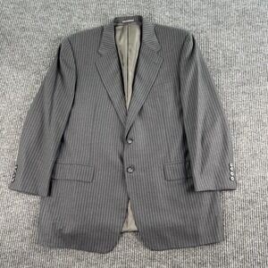 Corneliani Suit Jacket 46 R Gray Wool Striped Premium Luxury Saks Fifth Avenue
